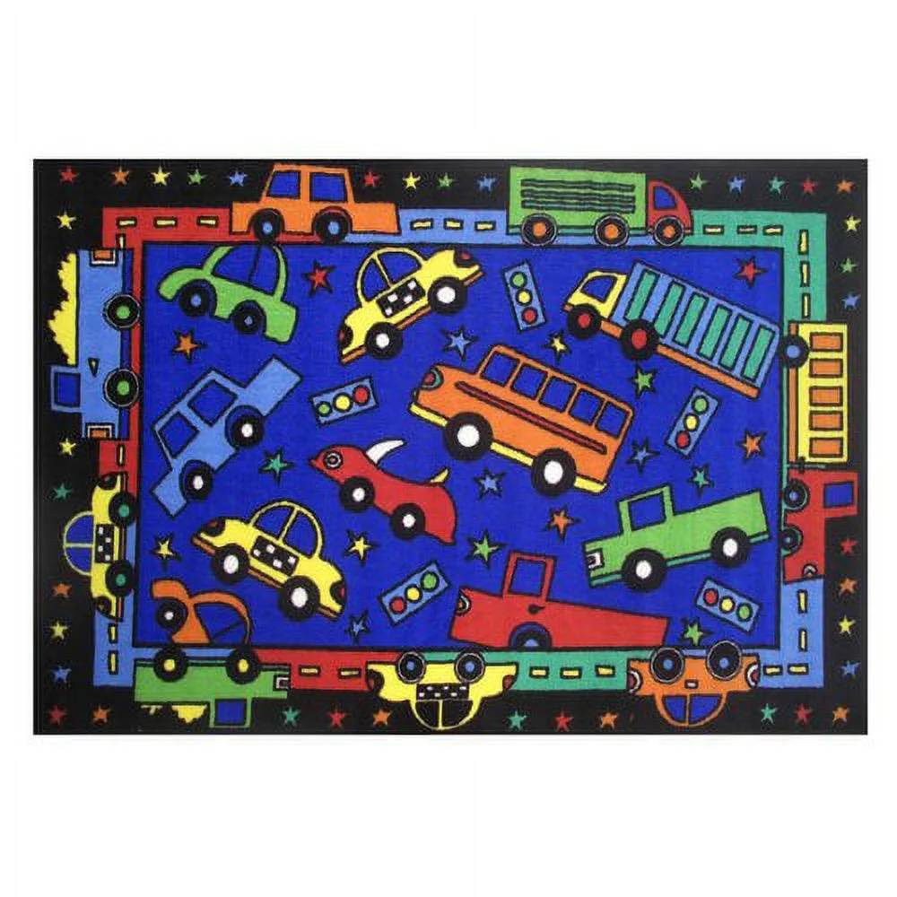 L.A Rugs 3'3" x 4'10" Fun Time Bip Bip Rectangular Area Rug - Blue