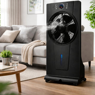 Ventilador nebulizador de 31" y 3 velocidades con función de humidificación Toscana - Negro