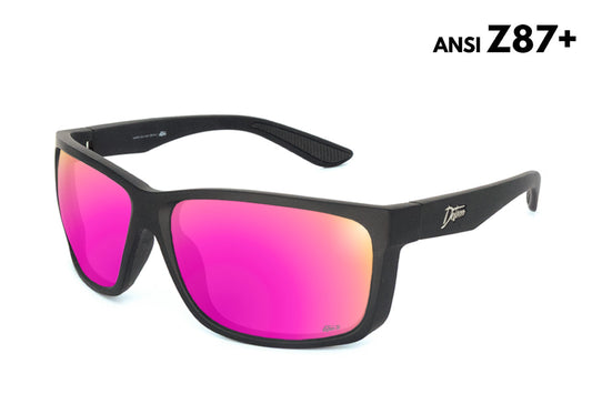 Breach - Matte Black - Pink Polarized ANSI Z87+