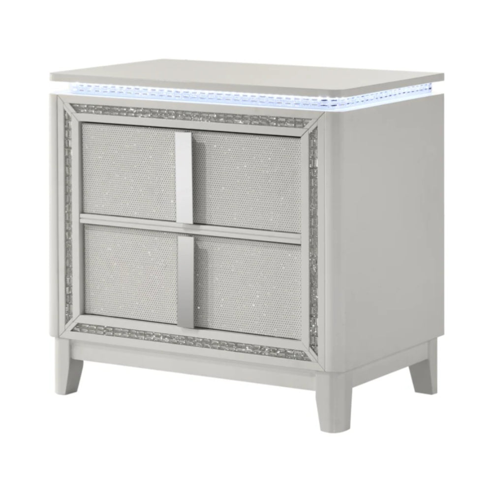Glam Seoul 28" Nightstand with 2 Drawer by Lifestyle - White