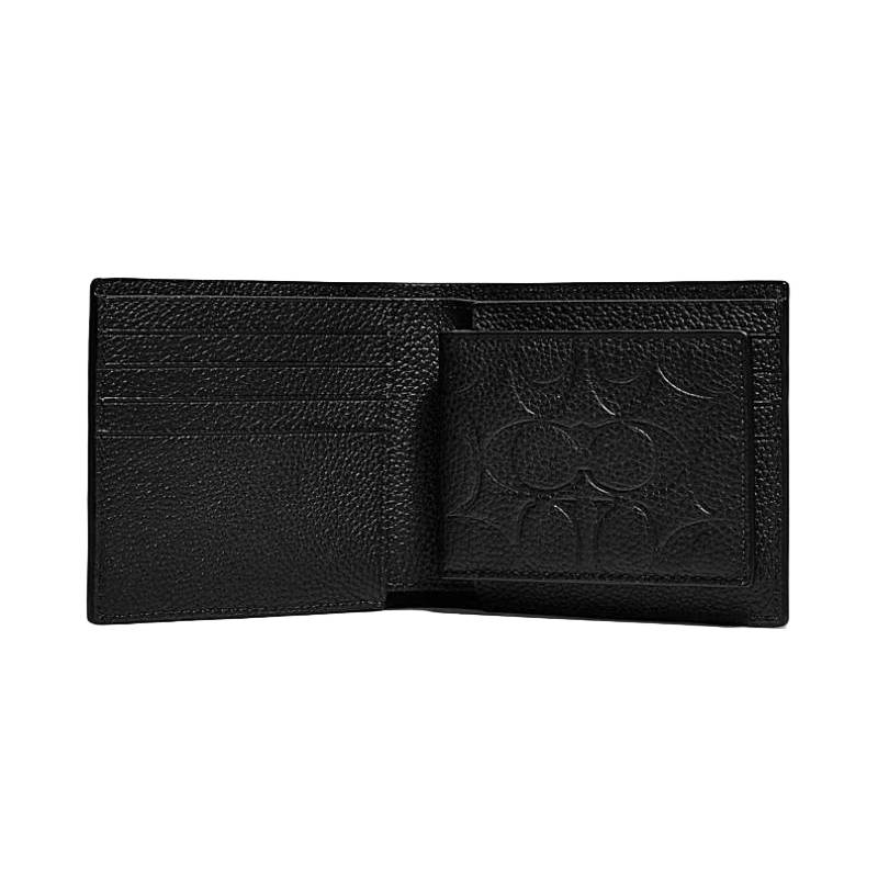 Coach 3-in-1 Wallet with Removable ID Insert - Black