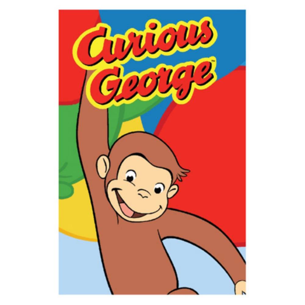 L.A Rugs 4'3" x 6'6" Curious George Happy Rectangular Area Rug