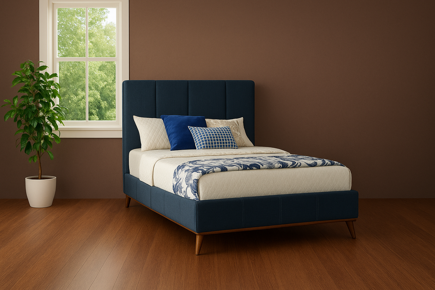 Charity Blue King Bed
