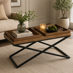 Monaco Square Tray Top Console Table by Primitive Collections - Brown