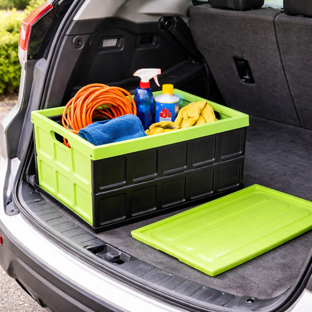 Glad Collapsible 48 Liter Storage Bin with Lid - Green