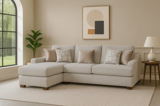 Lauren White Sand U Shape Sectional