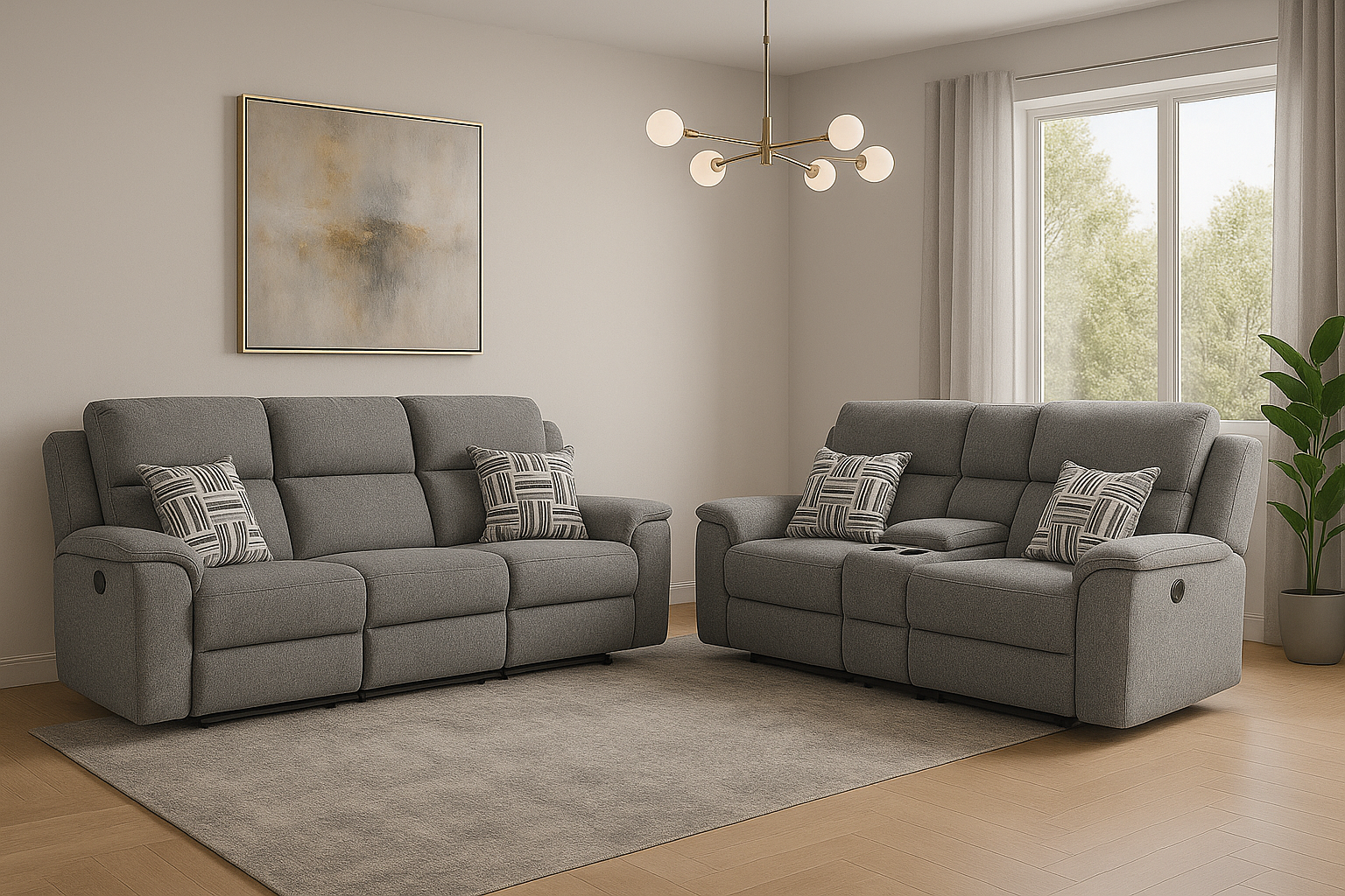 Sofa and Loveseat by Best Home - Gray