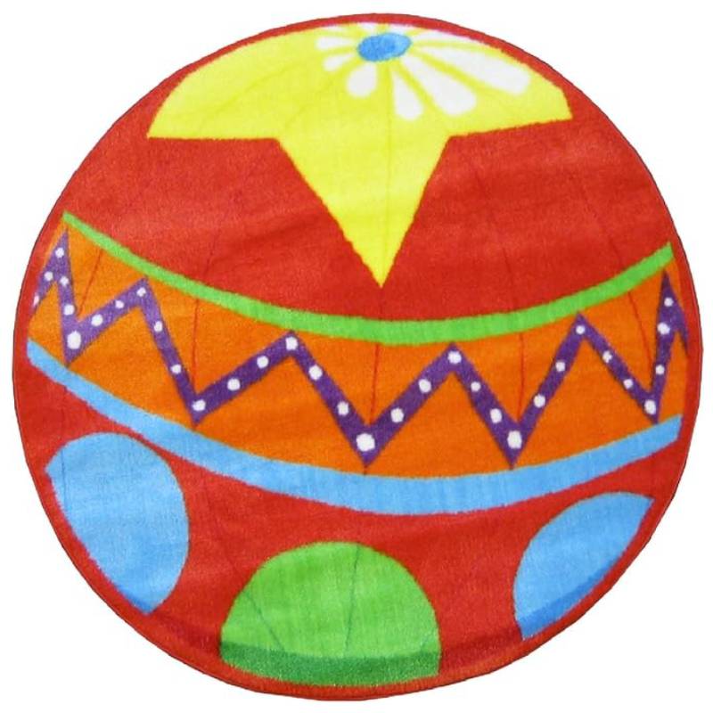L.A Rugs 3.2" x 3.2" Fun Time Circus Ball Circle Area Rug - Red