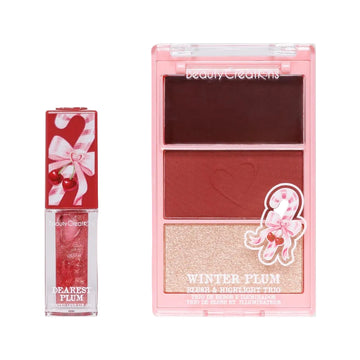 Beauty Creations Cherry Xmas Dashin' Darling Blush and Highlight Trio with Tinted Luxe Lip Oil Set (2-Piece)