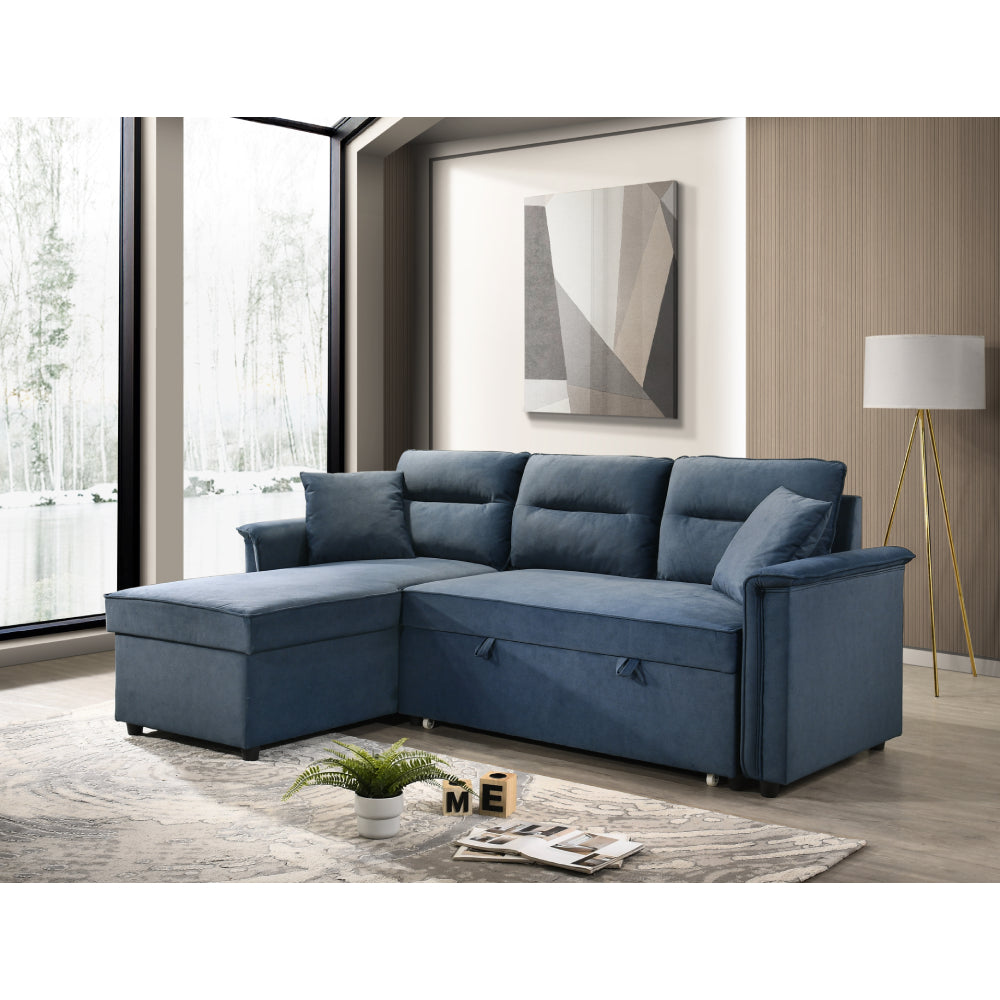 Delmar Chaise Sofa with Storage by Best Home - Blue