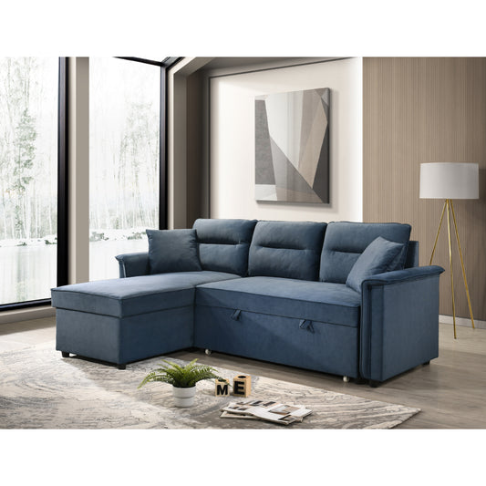 Delmar Chaise Sofa with Storage by Best Home - Blue