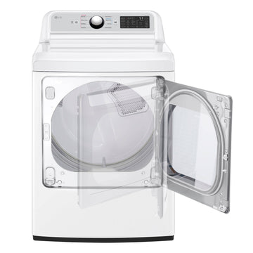 Secadora eléctrica LG DLE7400WE de carga frontal, 7,3 pies cúbicos, con WiFi inteligente, puerta de carga fácil y tecnología de secado por sensor, color blanco, con certificación ENERGY STAR