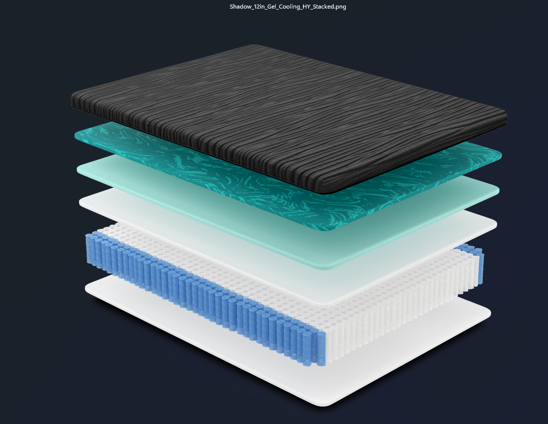 Diamond Mattress Shadow 12" Hybrid Cooling Firm Mattress - Gray/White