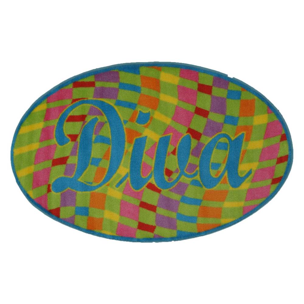 L.A Rugs 2'7" X 4'3" Fun Time Diva Oval Area Rug