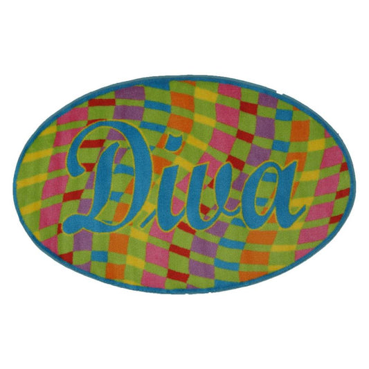 L.A Rugs 2'7" X 4'3" Fun Time Diva Oval Area Rug