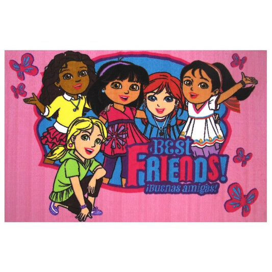 L.A Rugs Dora Best Friends Rectangular Area Rug - Pink