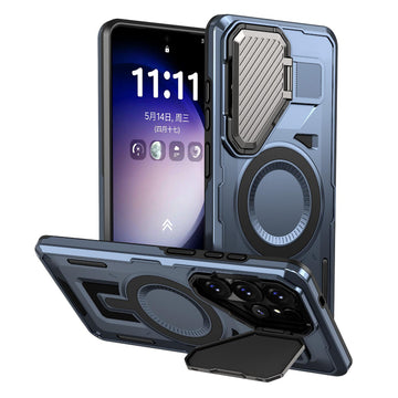 Shield Frame Holder MagSafe Case for Galaxy S26 Ultra 5G - Blue