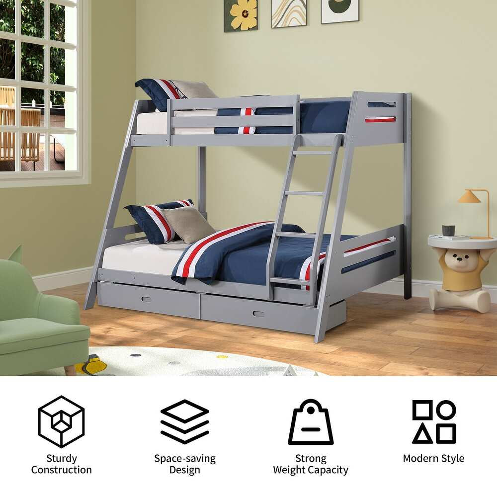 Emil 65" Twin/Full Bunk Bed by Furniture of America