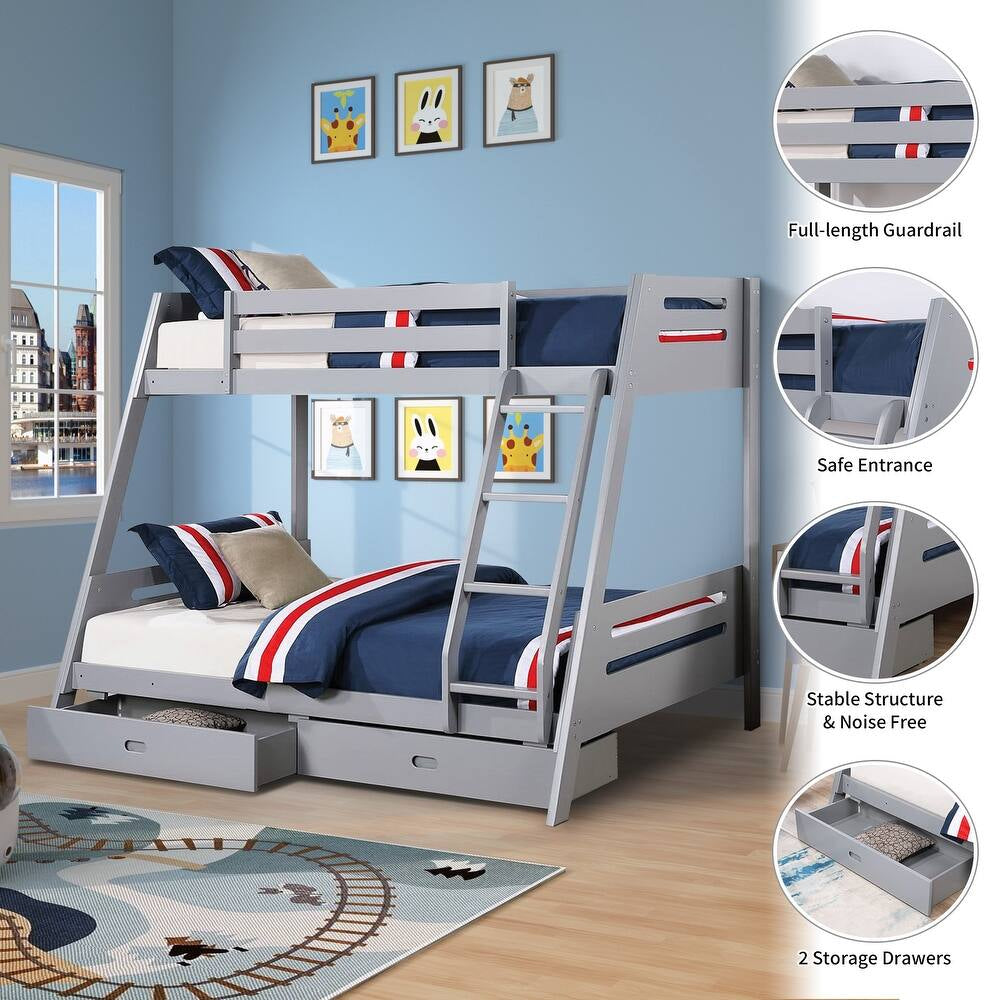 Emil 65" Twin/Full Bunk Bed by Furniture of America