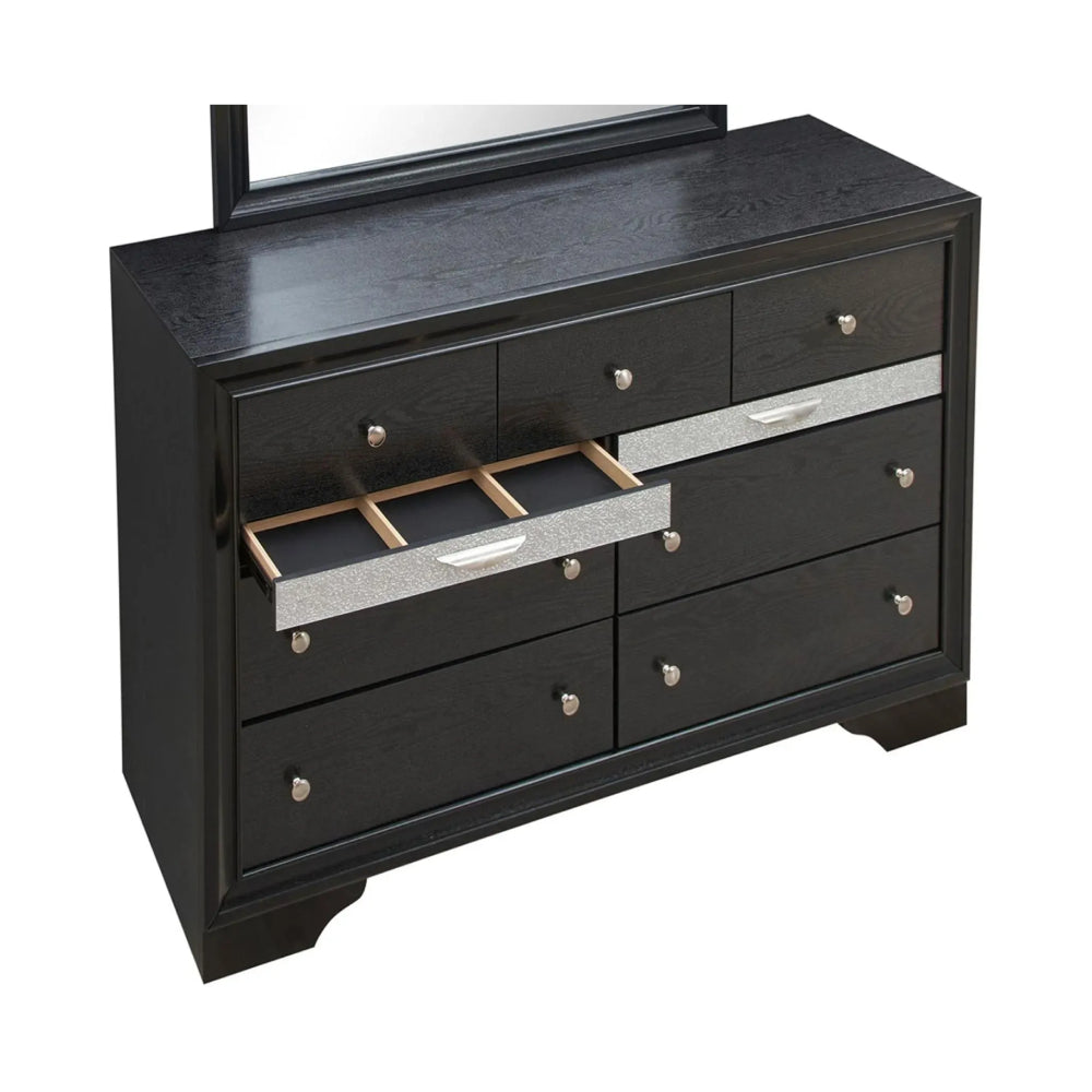 Oscar 38.8" Dresser with 9 Drawers by Best Home - Black