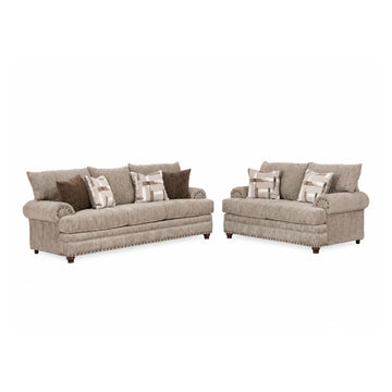 Florence 40" Sofa and Loveseat by Arely Furniture - Brown