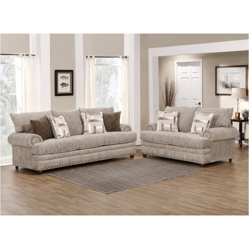 Florence 40" Sofa and Loveseat by Arely Furniture - Brown