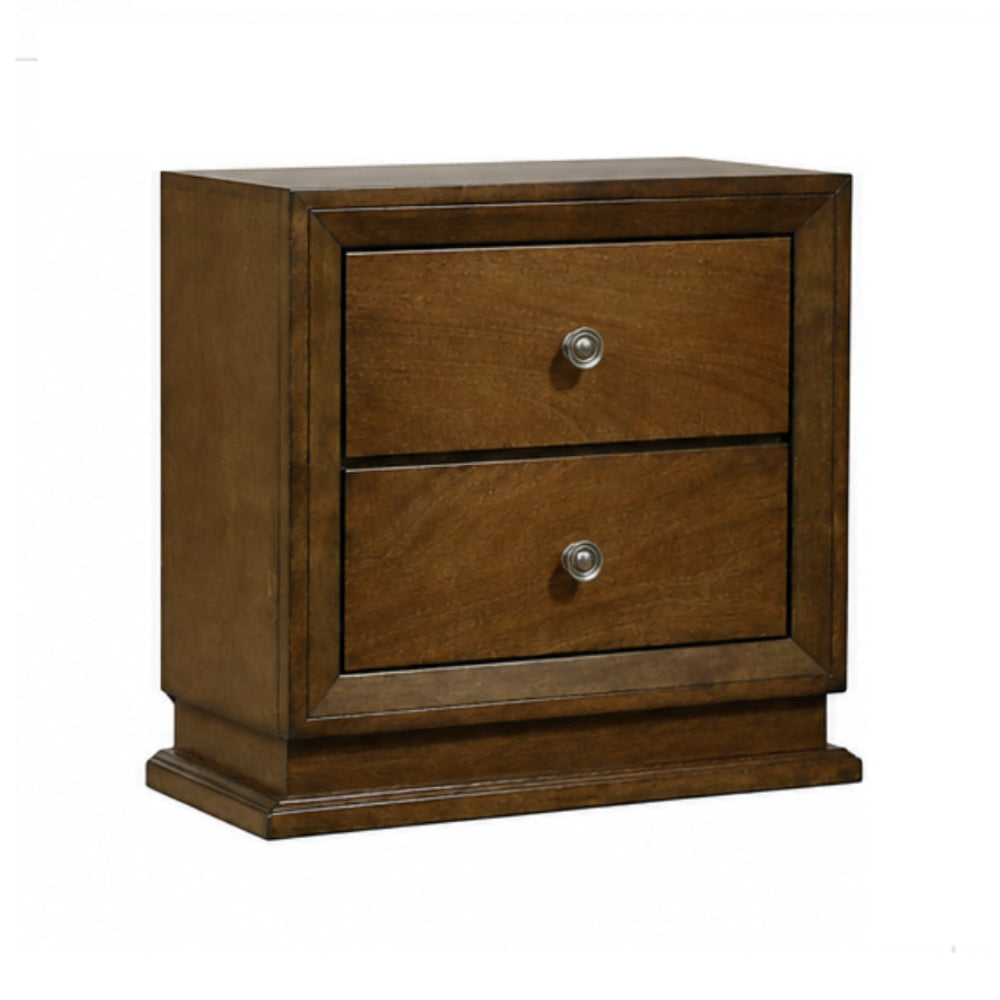 Kirkham Nightstand with 2 Drawers by Furniture of America - Brown