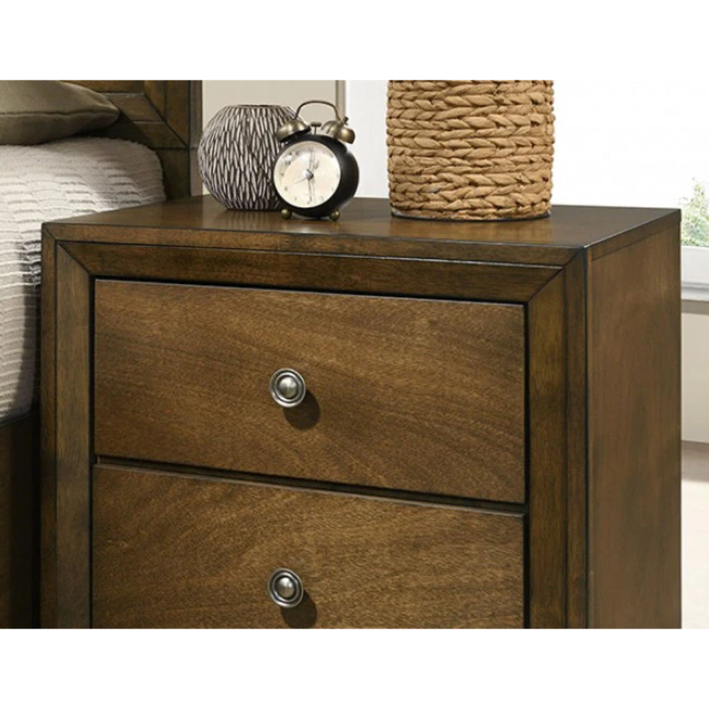 Kirkham Nightstand with 2 Drawers by Furniture of America - Brown
