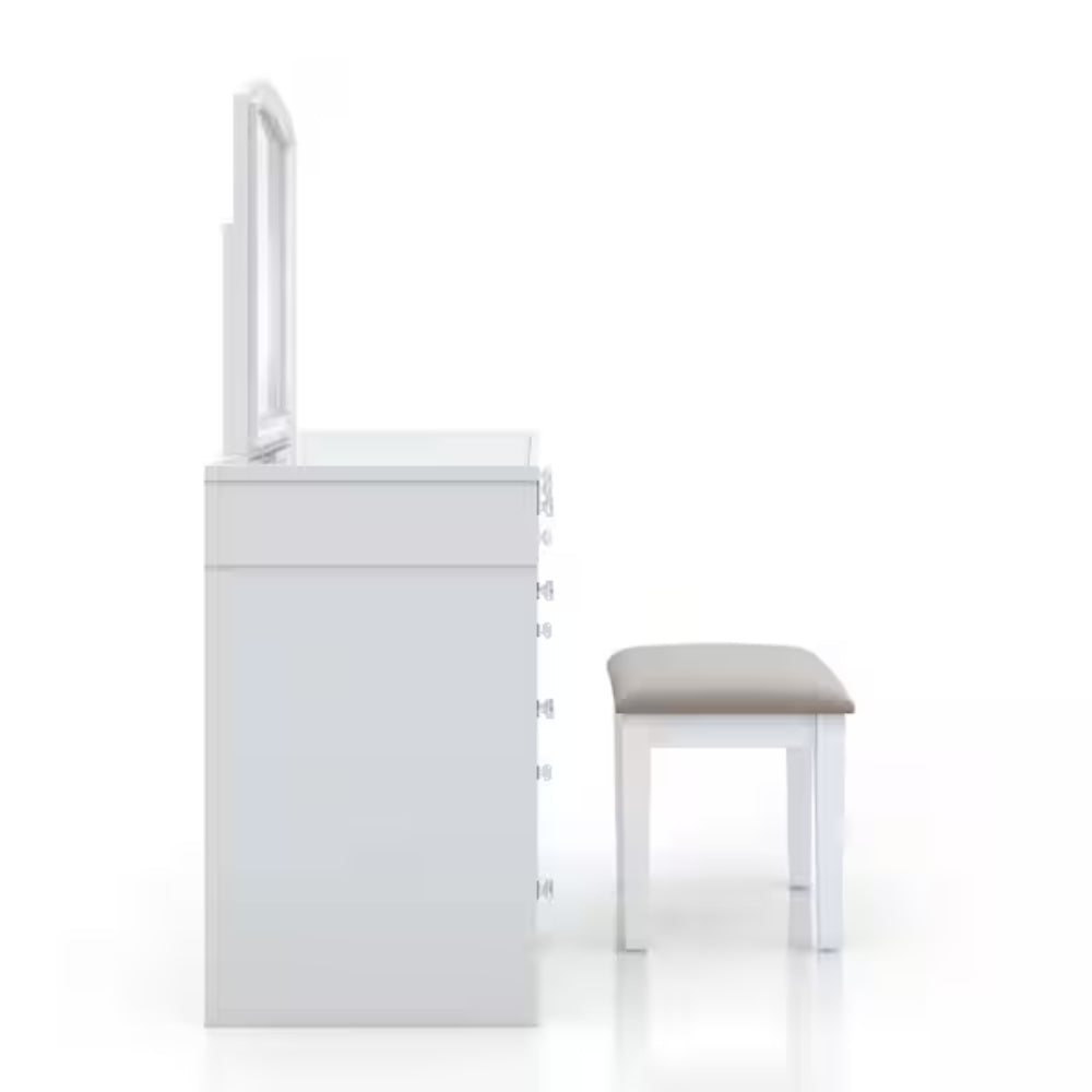 Louise Vanity Set with Stool by Furniture of America - White