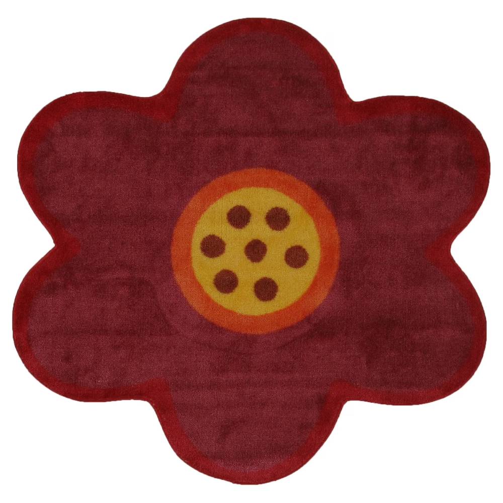 L.A Rugs 3'3" x 3'3" Fun Time Poppy Novelty Flower Cut Rug
