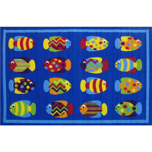 L.A Rugs 3'3" x 4'10" Fun Time Fish Tank Rectangular Area Rug - Blue