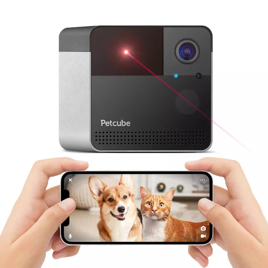 Petcube Play 2 Wi-Fi Pet Camera with Laser Toy for Cats & Dogs: Indoor Camera, Night Vision