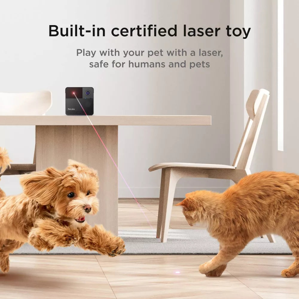 Petcube Play 2 Wi-Fi Pet Camera with Laser Toy for Cats & Dogs: Indoor Camera, Night Vision