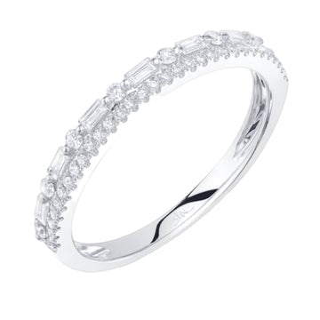 Shy Creation Kate 0.30 ct. Diamond Baguette Band in 14K White Gold - Size 7
