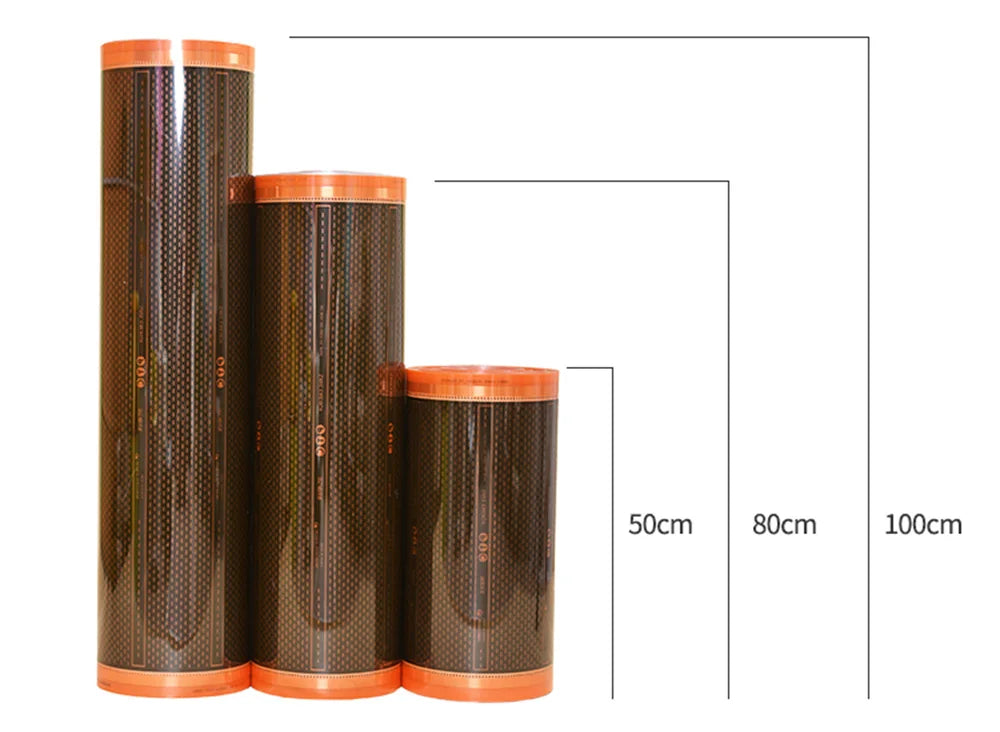 Sistema de calefacción por suelo radiante eléctrico por infrarrojos con película calefactora PTC de grafeno de 220 V CA y 240 W/m2 de lámina de carbono de todos los tamaños