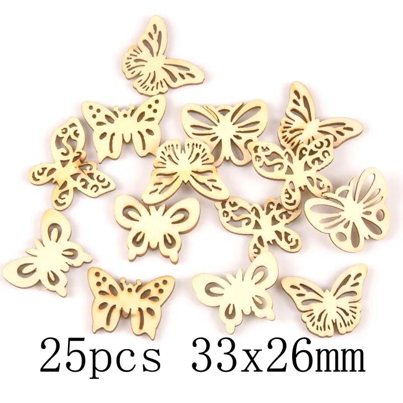 Mixed Leaf Animal Butterfly Chips Wooden Cutouts Craft Embellishments mt2520
