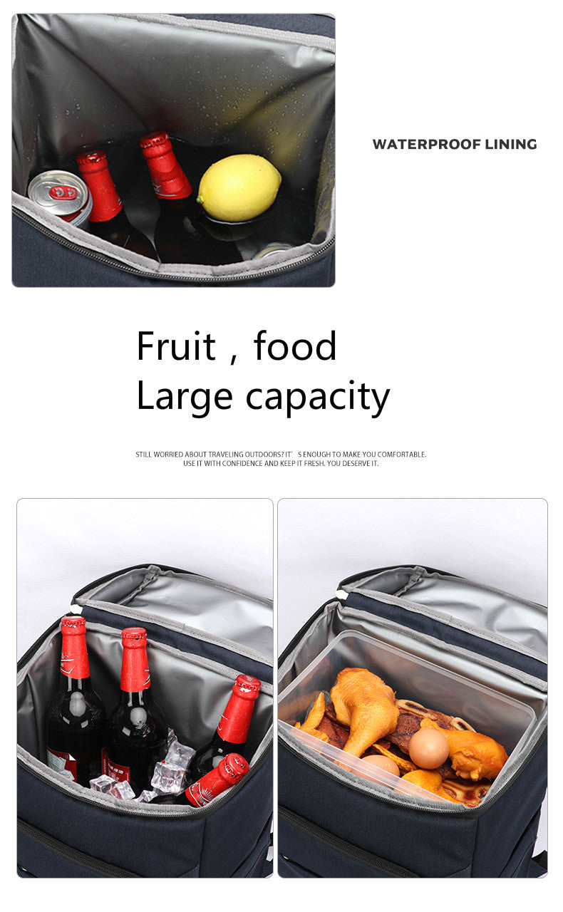 DENUONISS Suitable Picnic Cooler Backpack Thicken Waterproof Large Thermal Bag Refrigerator Fresh Keeping Thermal Insulated Bag