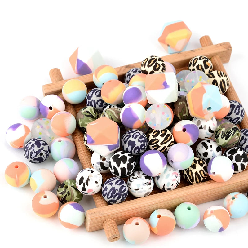 LOFCA 15mm Silicone Loose Beads 20pcs Safe Teether For Infants