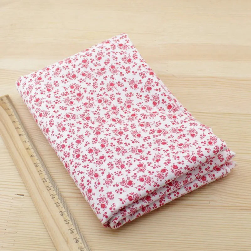 Booksew 7 Piece Red Cotton Fabric Set 50cm x 50cm for DIY Sewing Quilting and Craft Projects