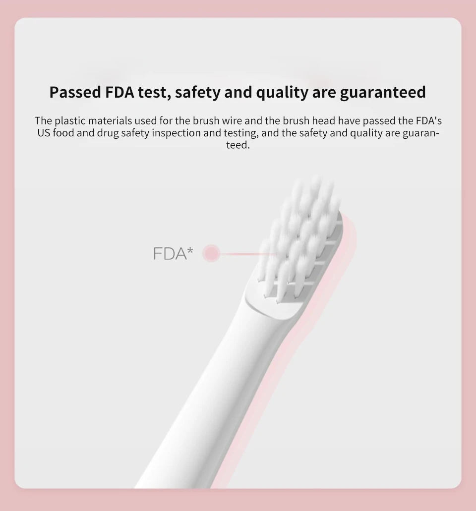 XIAOMI Mijia T100 Cepillo de dientes eléctrico sónico Mi Smart Tooth Brush Colorido USB Recargable IPX7 Impermeable Para cabezal de cepillo de dientes