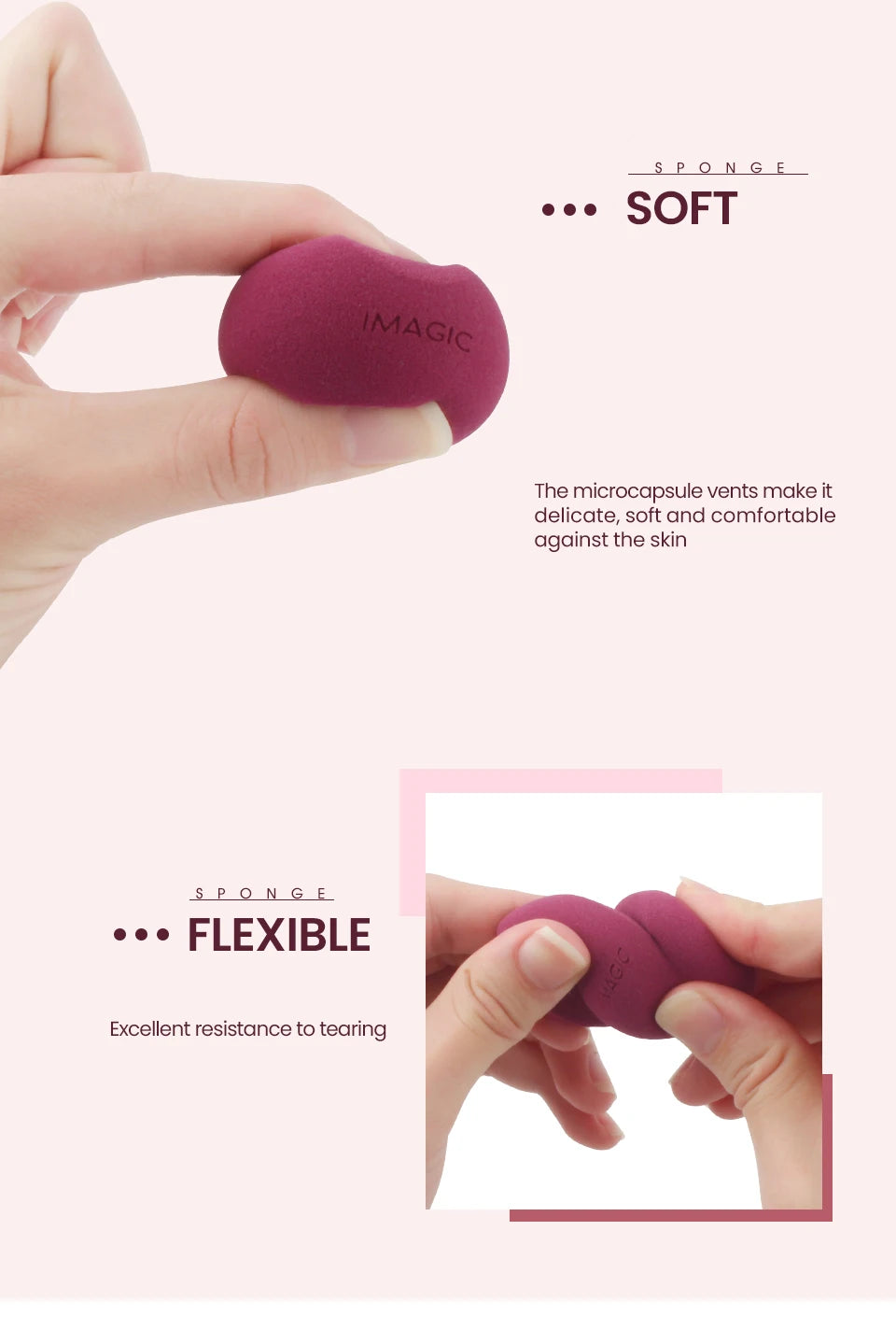 IMAGIC Professional Makeup Sponge Set 10 Pcs Ultra-Soft Wet and Dry Beauty Blender Puff for Flawless Application