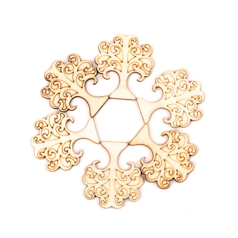 Handmade Wooden Animal Leaves Painting Scrapbooking DIY Accessories