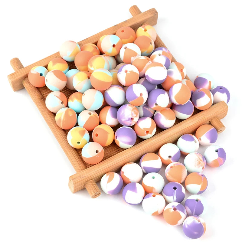 LOFCA 15mm Silicone Loose Beads 20pcs Safe Teether For Infants