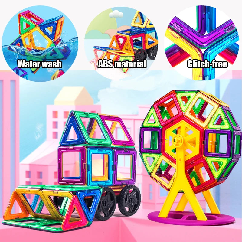 Big Size Magnetic Building Blocks Set for Kids Creative Constructor Toys for Boys and Girls Ages 4 to 12