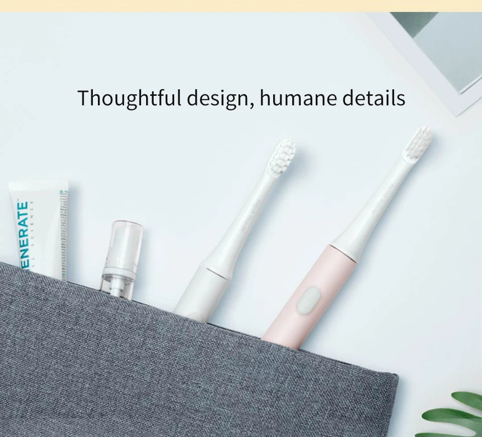 XIAOMI Mijia T100 Cepillo de dientes eléctrico sónico Mi Smart Tooth Brush Colorido USB Recargable IPX7 Impermeable Para cabezal de cepillo de dientes