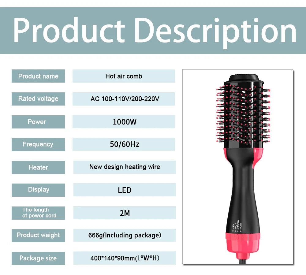 LISAPRO 3 IN 1 Hot Air Brush One-Step Hair Dryer Styler