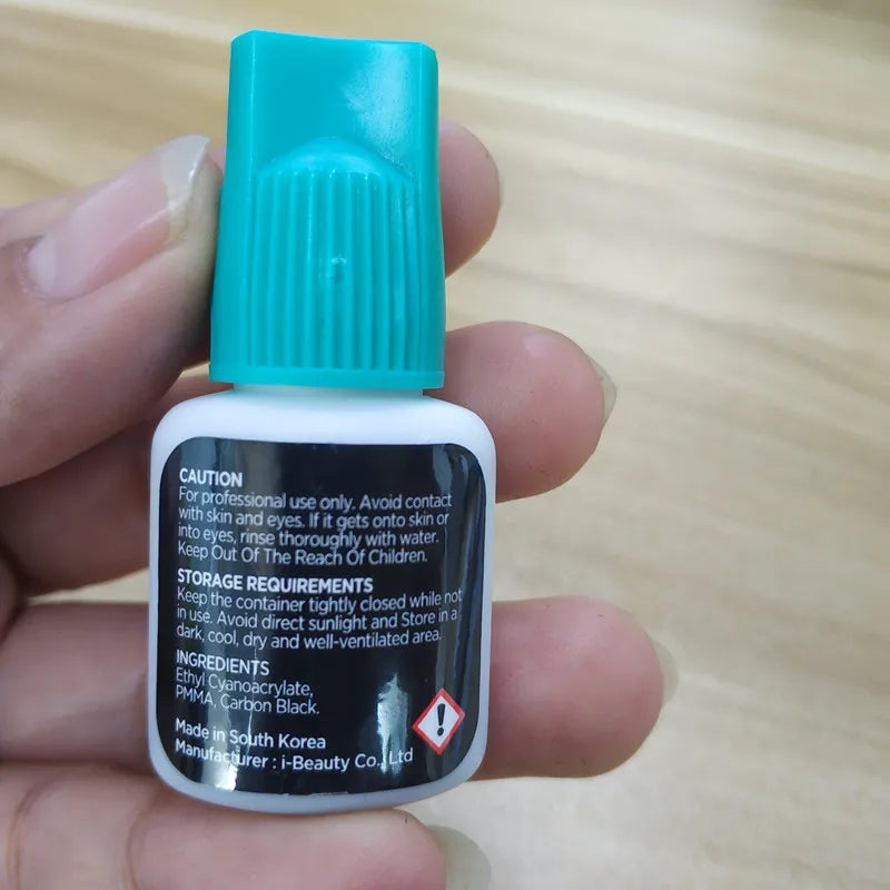 IB Ibeauty Hyper Bond Glue for Eyelash Extensions 2 Bottles 0.5 Seconds Fast Drying Professional Lash Adhesive Cyan Cap