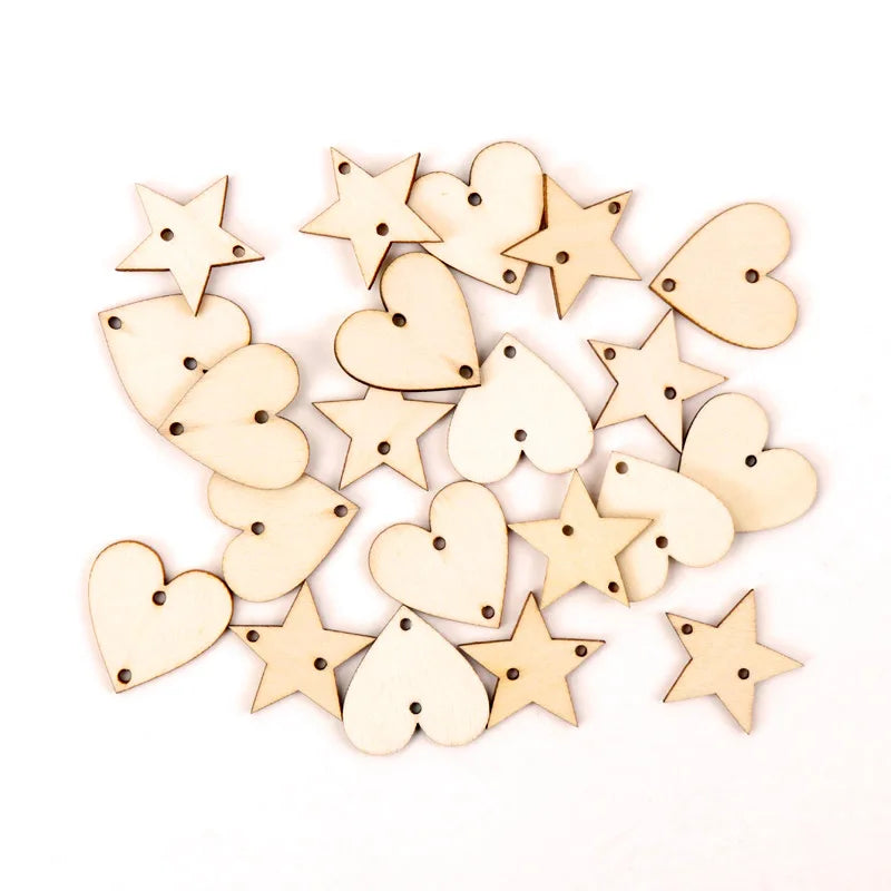 Handmade Wooden Animal Leaves Painting Scrapbooking DIY Accessories