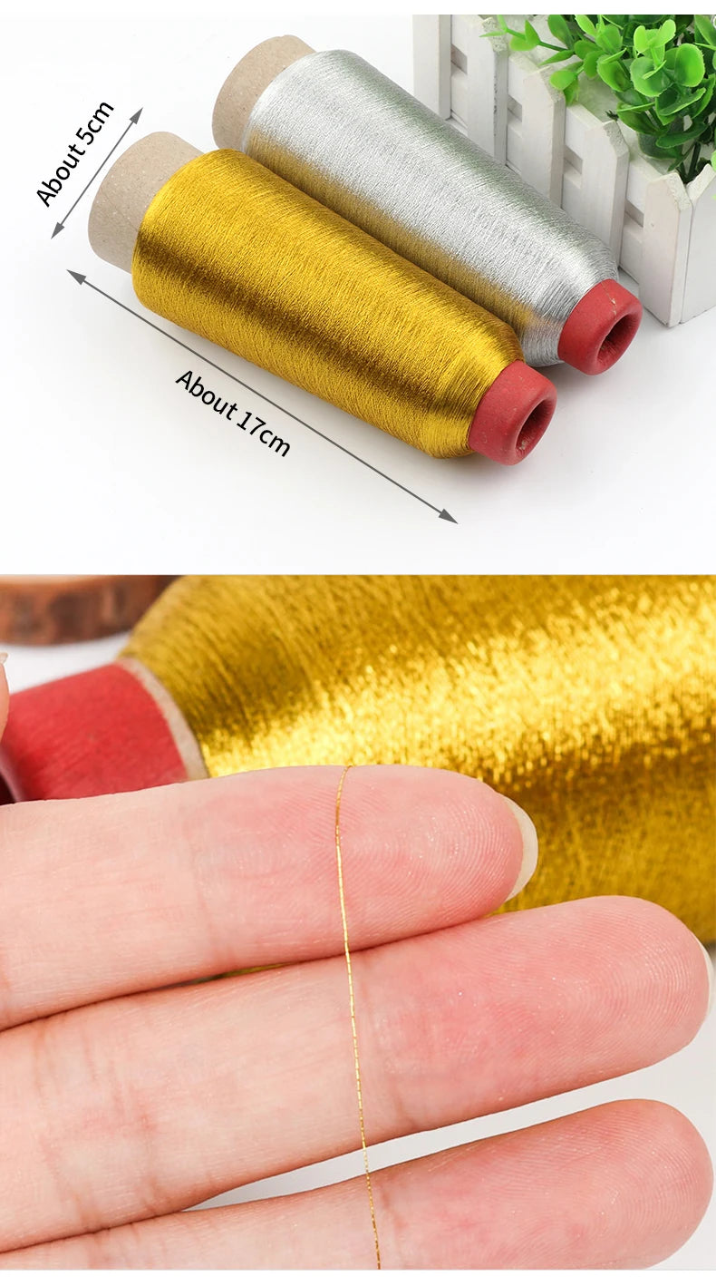 Colorful Computer Embroidery Cross Stitch DIY Bright Silk Metallic Yarn 3200M