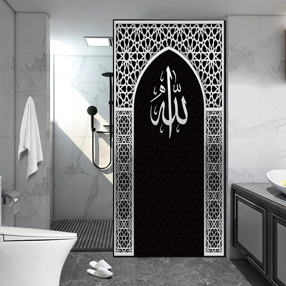 2pcs/Set Muslim Styles Door Art Mural Sticker Peel & Stick PVC Home Decor